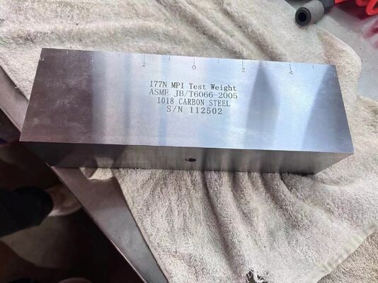 177N MPI 試験重量 1018 炭素鋼磁気粒子検査校正ブロック ASME JB/T6066-2005 に準拠 DC磁気ヨクリフティングフォース試験サンプル
