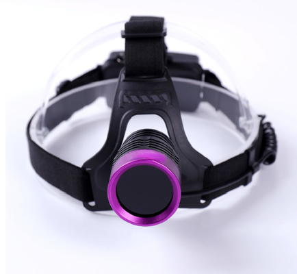 ヘルメット型 黒色 調節可能なUVヘッドランプ 熒光磁気粒子と浸透検査