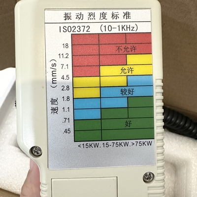 振動計 振動測定を赤 黄色 青 緑に分類する