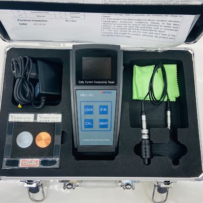 HEC-101 60KHz 渦電流導電率計 %IACS MS/m デュアルユニット自動温度補償アルミニウム銅合金導電率計