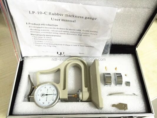 LP-10-C ゴム厚さ計 0-10mm 0.01mm分解能 プラスチックゴム用