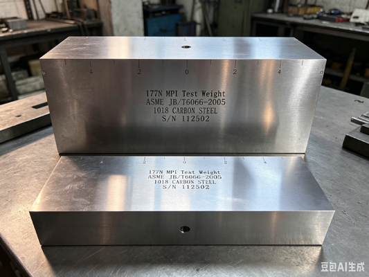 177N MPI 試験重量 1018 炭素鋼磁気粒子検査校正ブロック ASME JB/T6066-2005 に準拠 DC磁気ヨクリフティングフォース試験サンプル
